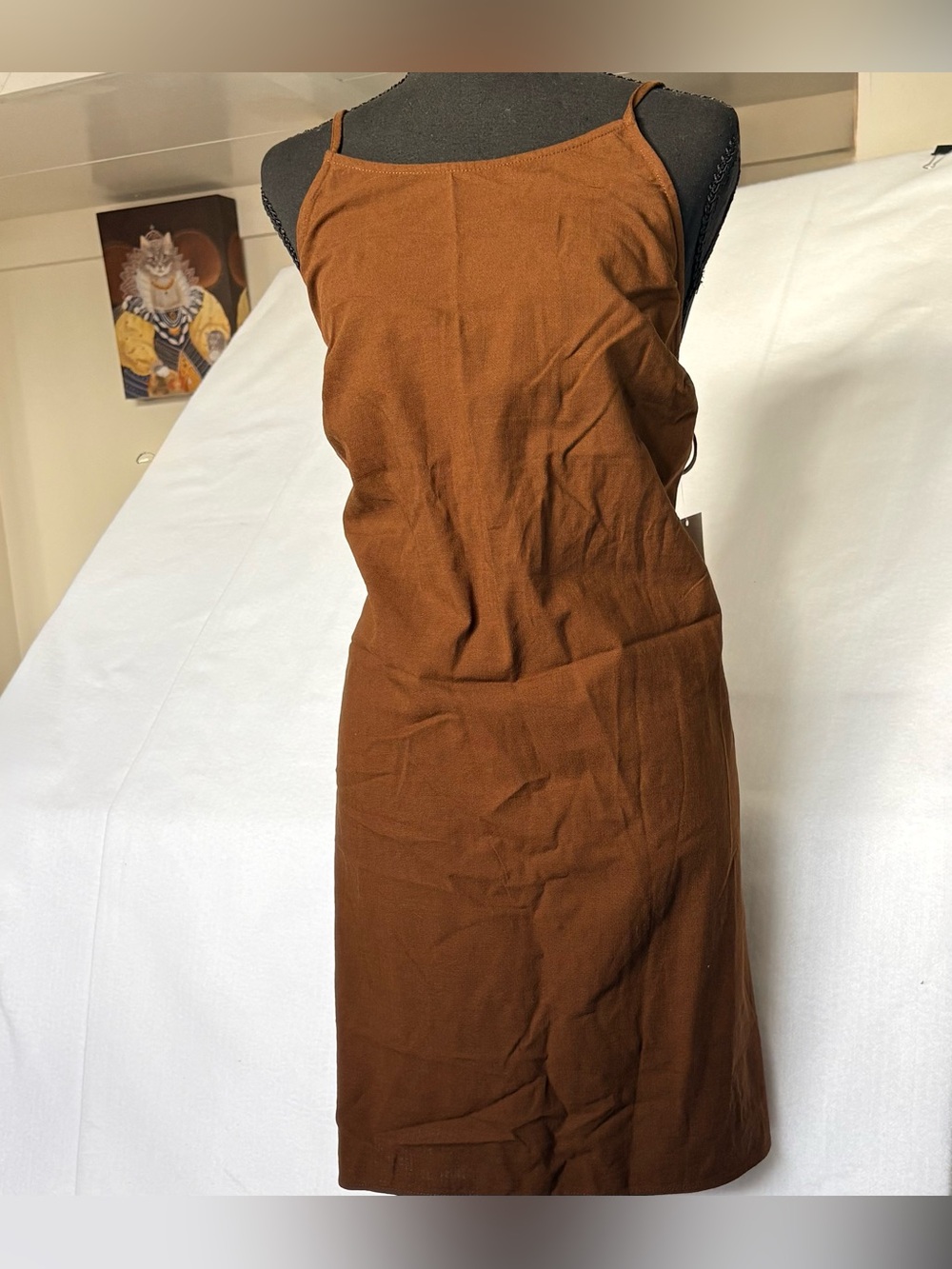 A New Day Womens Halter Mini Dress XL Brown Casual Lightweight NWT, Summer, Date